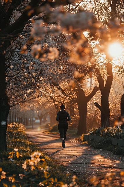 Femme qui court dans un parc, symbole d’énergie et vitalité avec la Q10 Coenzyme et vitamine B6 Femme qui court dans un parc, symbole d’énergie et vitalité avec la Q10 Coenzyme et vitamine B6